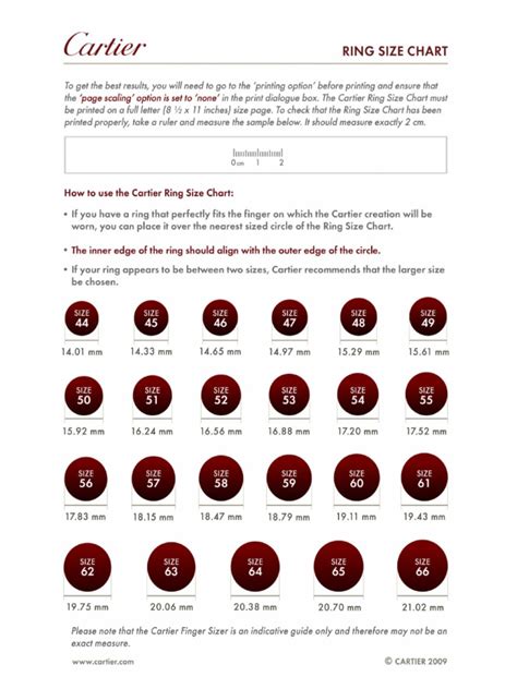 cartier size chart|size guide cartier.